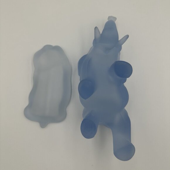 Vintage Indiana Glass Frosted Baby Blue Elephant Candy Jar Trinket Dish Charming - Picture 9 of 10